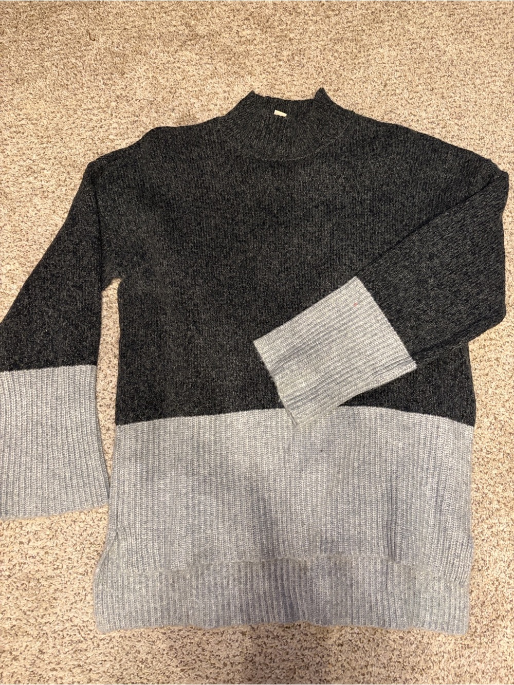 Michael Kors Charcoal & Light Gray Two-Tone Knit Sweater